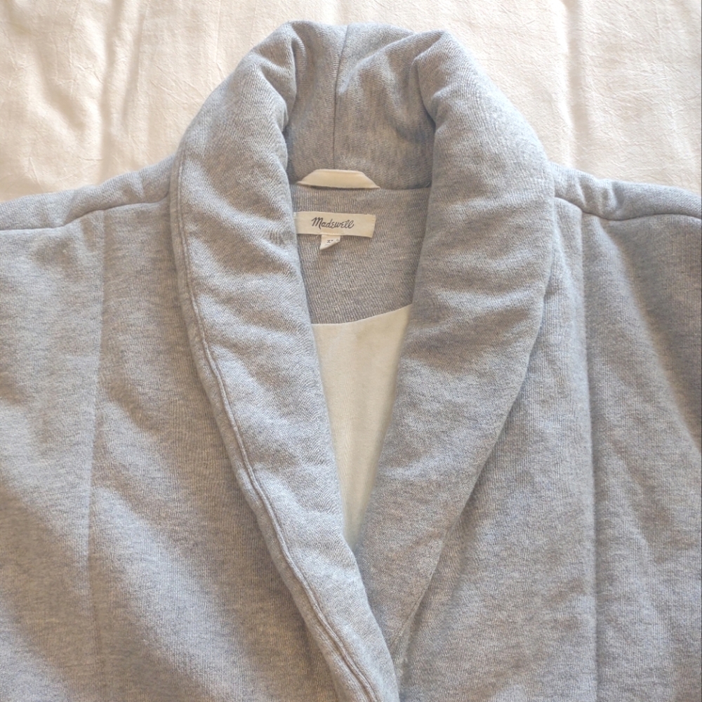 Madewell Shawl Collar Puffer Jacket - Gray Heather - XL - Picture 8 of 10
